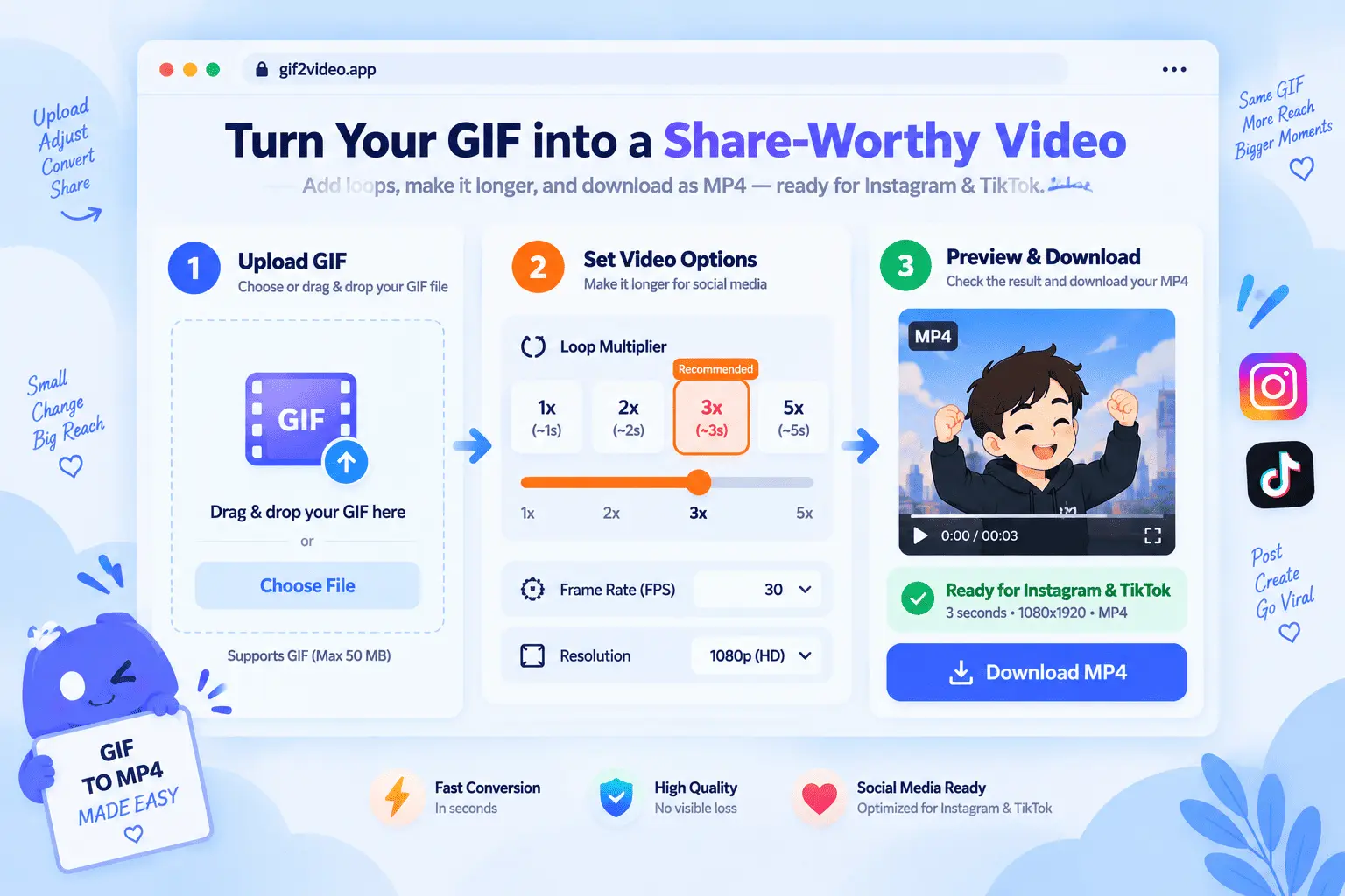 How to post a gif in Instagram and tiktok